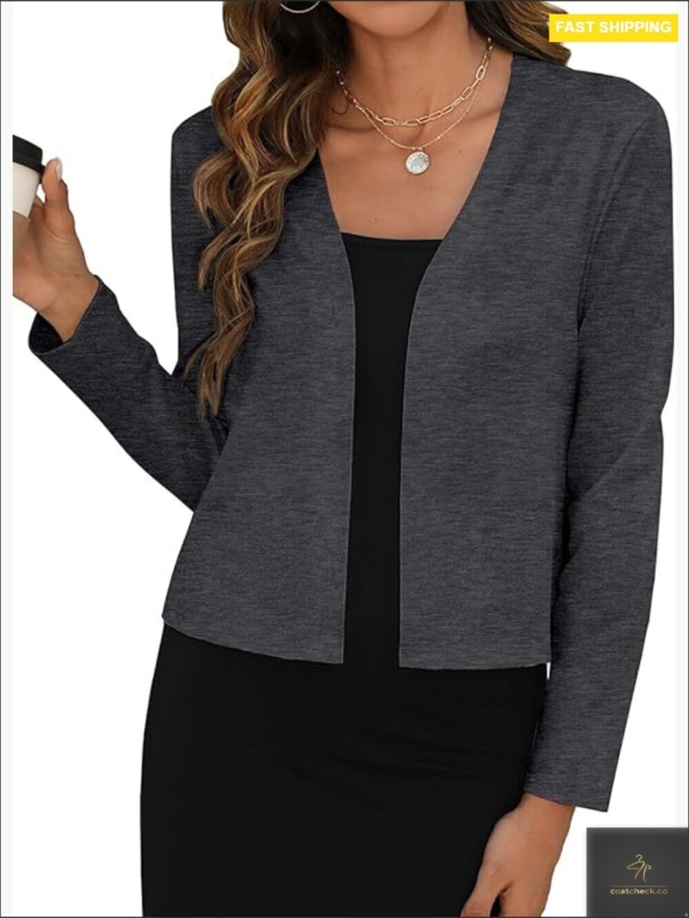 Lightweight Cropped Cardigan Long Sleeve Shrug Sheer Bolero Open Front Summer